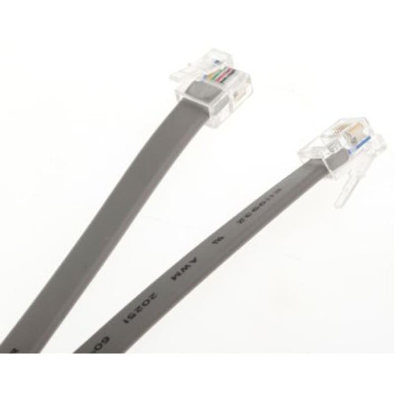 Telephone Extension Cable Gray PVC Sheath Male MMJ 9 10" (3 m), Pack of 1, MFR: 446670