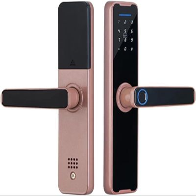 Hebralytic Ttlock APP Remote Control Smart Fingerprint Card Password Code Lock with Key Lock Mortise(Copper,240-6085)