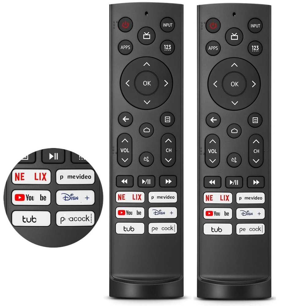 [2 Pack] Replacement Remote Control for Hisense Android/Laser/VIDAA TVs, ERF3A90 for Hisense UHD 4K ULED Google TVs