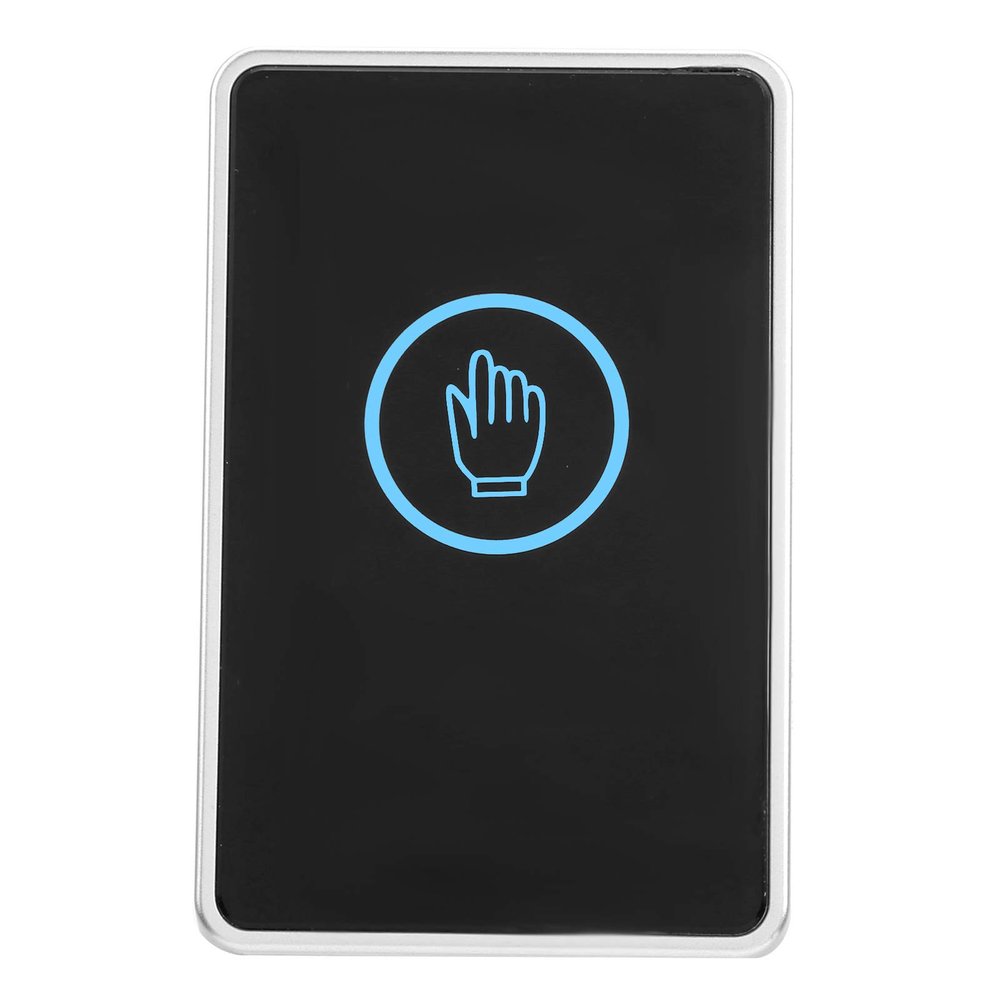 Backlit Door Exit Button with Contactless LED Infrared Access Control, Surface Mount Installation for Home Office, Black ABS Plastic