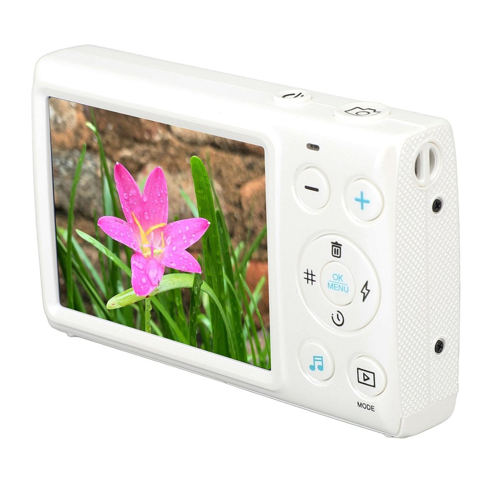 Wisoqu Digital Camera, 64MP Point and Shoot Digital Camera with 2.8 Inch Screen, 16X Digital Zoom, 4K Video Recording, Built in Microphone and Speaker (White)