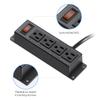 2 Packs Wall Mount Power Outlet Strip, 4 Outlet Mountable Power Strip with Switch, 3ft Cord Under Desk Power Strip for Office/Industrial/Home, Flat Plug, Black view 4