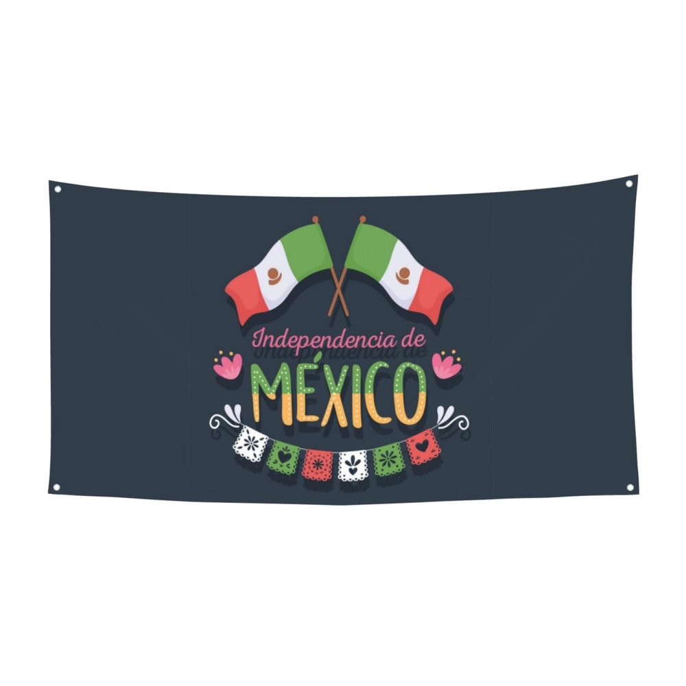 Mexico Independence Day Banner Decorations Backdrop Photography Background 71 * 35 Inches Yard Outdoor Welcome Poster Sign For Party Supplies Holiday