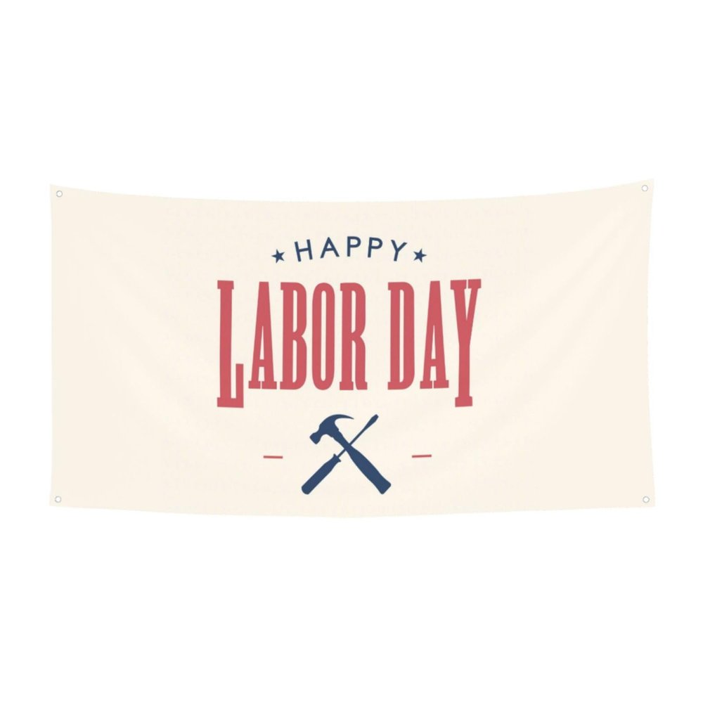 Happy Labor Day Banner Decorations Backdrop Photography Background 71 * 35 Inches Yard Outdoor Welcome Poster Sign For Party Supplies Holiday