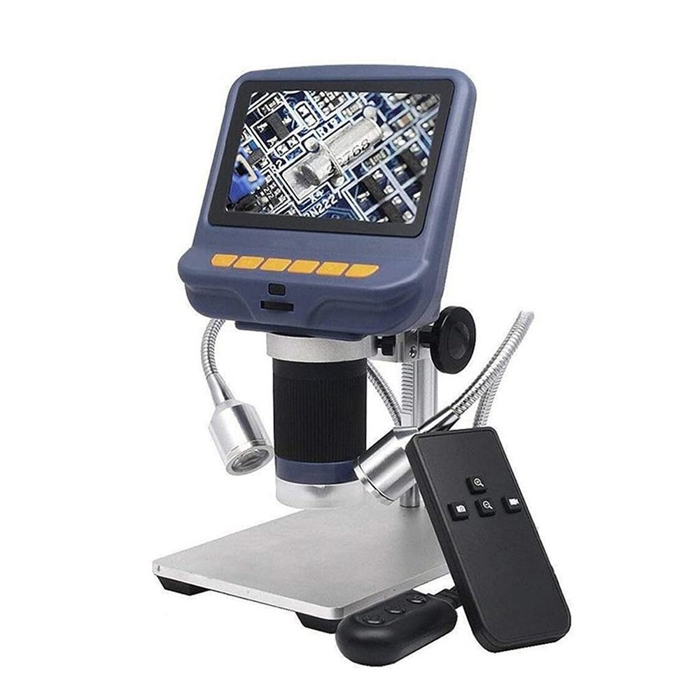 220X Desktop Electronic Digital Stereo Microscope for Soldering Repairing with 4.3-inch HD Screen LED Light