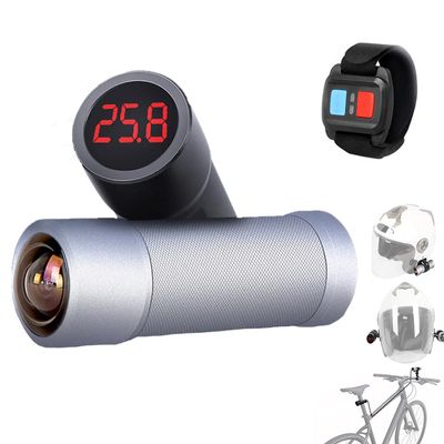 VSYSTO 4K Bicycle Helmet WiFi Camera with Temperature Display, Waterproof WDR 170 Super Wide Angle Lens Motorcycle Bike Dash Camera, G-Sensor, Loop Recording