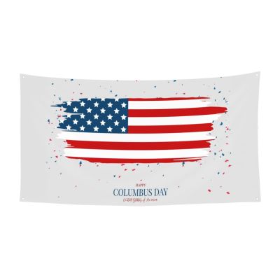 Happy Columbus Day Banner Decorations Backdrop Photography Background 71 * 35 Inches Yard Outdoor Welcome Poster Sign For Party Supplies Holiday