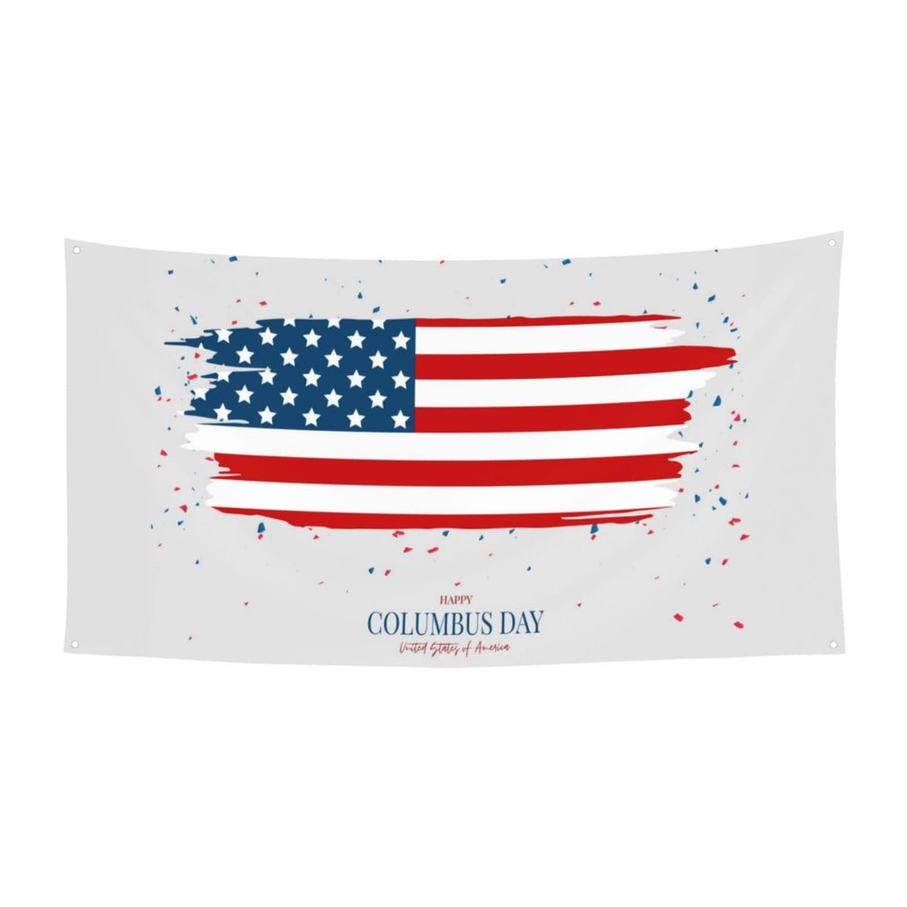 Happy Columbus Day Banner Decorations Backdrop Photography Background 71 * 35 Inches Yard Outdoor Welcome Poster Sign For Party Supplies Holiday