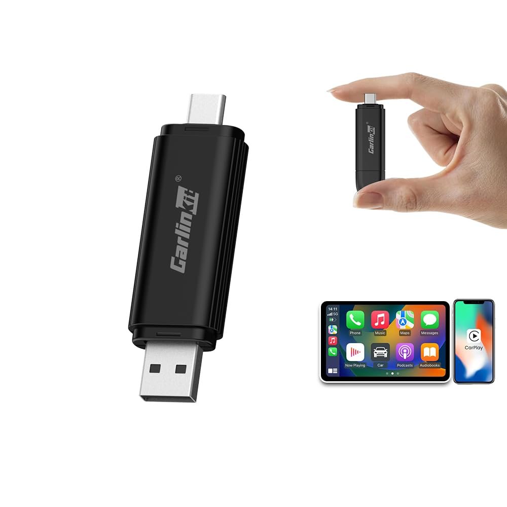 Carlinkit MINI SE Wireless CarPlay Adapter - USB-A & USB-C Dual Ports | Plug & Play | iPhone Compatible