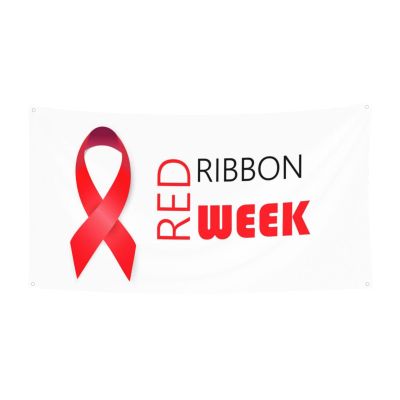 Red Ribbon Week Awareness Banner Decorations Backdrop Photography Background 71 * 35 Inches Yard Outdoor Welcome Poster Sign For Party Supplies Holiday