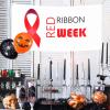 Red Ribbon Week Awareness Banner Decorations Backdrop Photography Background 71 * 35 Inches Yard Outdoor Welcome Poster Sign For Party Supplies Holiday view 2