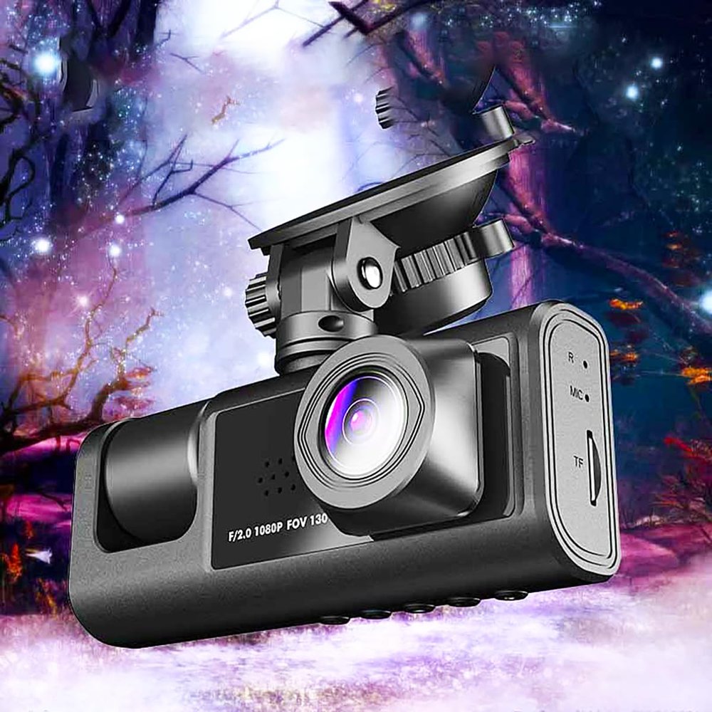 3 Channel car Camera Dash cam Front and Rear Dual Camera Full hd 1080P Super Night Vision Reverse Assist