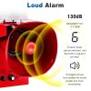 Saladulce 130dB Industrial Siren Alarm - Adjustable Volume & Tone, IP65 Waterproof Outdoor Alarm with Strobe Light for Warehouse, Office, Port, and Machinery (110, Volts) view 2