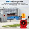 Saladulce 130dB Industrial Siren Alarm - Adjustable Volume & Tone, IP65 Waterproof Outdoor Alarm with Strobe Light for Warehouse, Office, Port, and Machinery (110, Volts) view 3