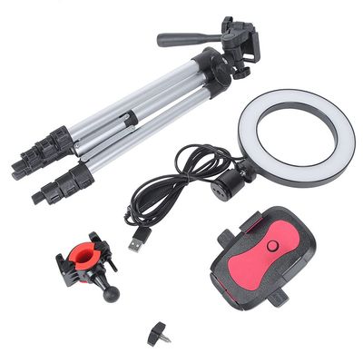 XHTLLO 5.7 Inch Adjustable Annulus Light with Tripod Mobile Phunique Stand Holder, Fill Light for Photography, Video Recording, and Live Streaming