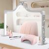 Half Moon Light for Nail Desk, 34.5In Foldable Square Nail Tech Lamp with Phone Holder, 3000-6000K Dimmable Half Moon Manicure Light for Lash Eyelash Extension, Tattoo, Eyebrows, Crafts (White, A) view 1