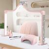 Half Moon Light for Nail Desk, 34.5In Foldable Square Nail Tech Lamp with Phone Holder, 3000-6000K Dimmable Half Moon Manicure Light for Lash Eyelash Extension, Tattoo, Eyebrows, Crafts (Pink, A) view 1
