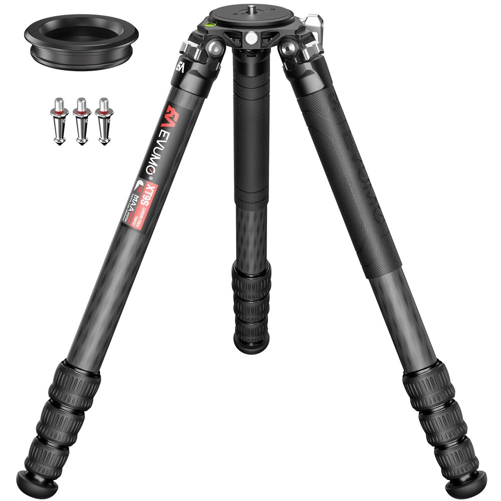 EVUMO XT9S 40mm Carbon Fiber Bowl Tripod, 65'' Heavy Duty 10-Layer Carbon Fibre Camera Tripod, Professional Photography Camera Tripod Stand for Canon Sony DSLR, Video Camcorder, Max Load 88lb/40kg