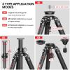 EVUMO XT9S 40mm Carbon Fiber Bowl Tripod, 65'' Heavy Duty 10-Layer Carbon Fibre Camera Tripod, Professional Photography Camera Tripod Stand for Canon Sony DSLR, Video Camcorder, Max Load 88lb/40kg view 4