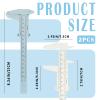 2 Pack Eyebrow Measuring Ruler, Brow Mapping Tool with Mini Vernier Caliper - Plastic Sliding Gauge 0-150mm / 0-6 Inch for Eyebrow Tattoo Permanent Makeup Brow Artists (White+Blue) view 2