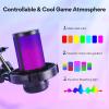 JDXQBLD USB Microphone Gaming Mic Condenser Mic RGB Mic Noise Canceling Mic with Mic Gain RGB Light (D As Shown) (D As Shown) view 3