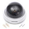YUHOME 1Pc Simulation Camera Fake Dummy Dome Surveillance Security Camera Flashing Red Light (White) view 2