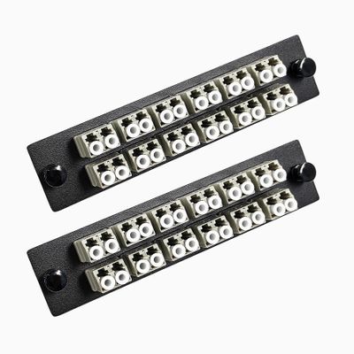 Duogalia 12 Duplex LC/MM Fiber Patch Panel with Duplex Multimode Gray LC Adapters, 24 Fiber Ports(2-Pack)