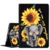 Case for iPad 10.2 2021 iPad 9th Gen / 2020 iPad 8th Genn / 2019 iPad 7th Gen, Durable Shockproof Protective Cover for 10.2", Cute Baby Elephant and Sunflower view 1