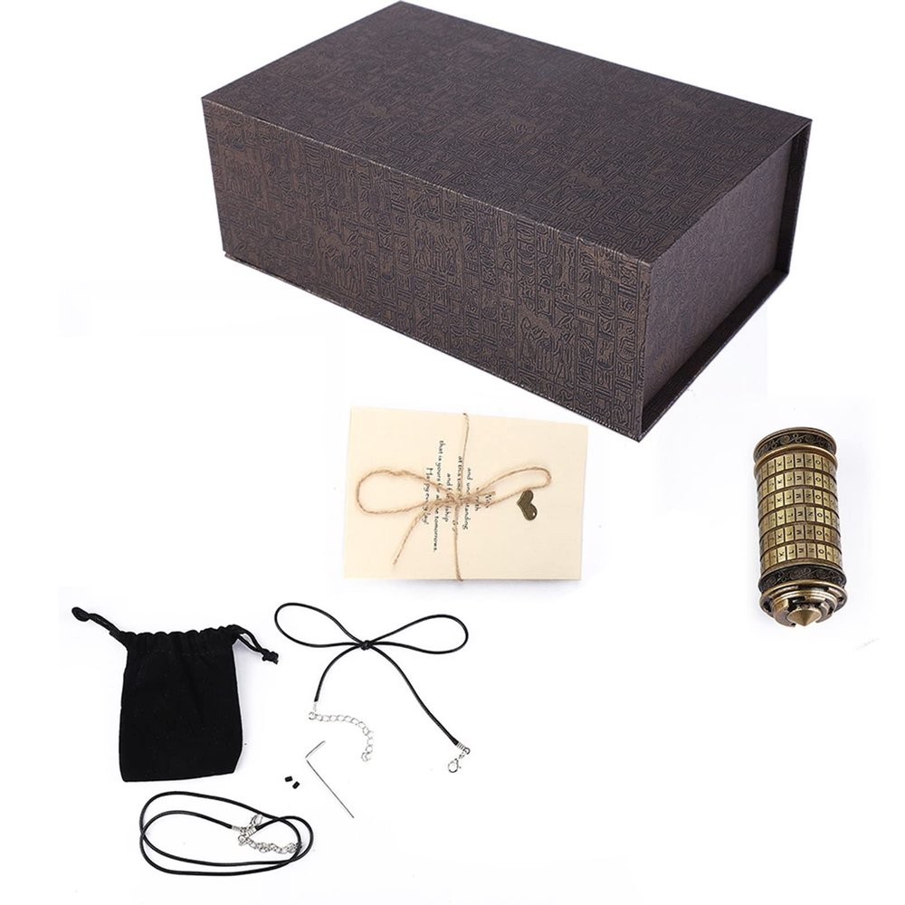 Respicefinem Wooden Cipher Wheel 21.014.011.0 Classical Da Vinci Password Letter Lock Romantic Gift with Useless Box The Useless Box, Respicefinem95ub3a01ws
