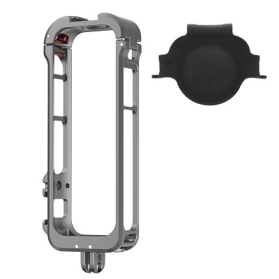 Camera Housing Frame Camera Cover Plate, Protector Aluminum Alloy Protective Cage Housing Frame Protector Anti-Drop for Insta360 X4 Panoramic Action Camera
