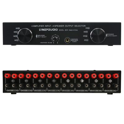 Amplifier Speaker Switcher Selector Supports 4 Input 4 Output