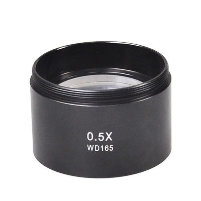 0.5X Auxiliary Objects Lens Microscope Camera Lens WD165 for Trinocular Stereo Zoom Microscope Barlow Glass Lens