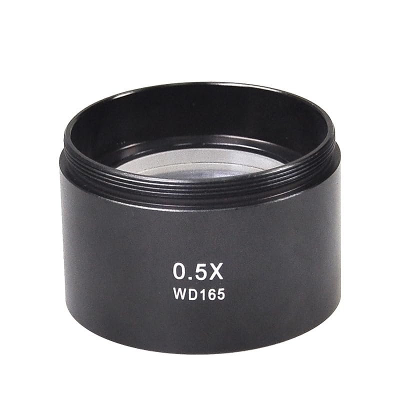 0.5X Auxiliary Objects Lens Microscope Camera Lens WD165 for Trinocular Stereo Zoom Microscope Barlow Glass Lens