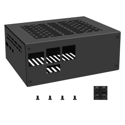 Geekwrom X1100-C1 Metal Case for Raspberry Pi 5 & X1100 2.5" SATA HDD/SSD Shield (Not Include Raspberry Pi 5 and X1100)