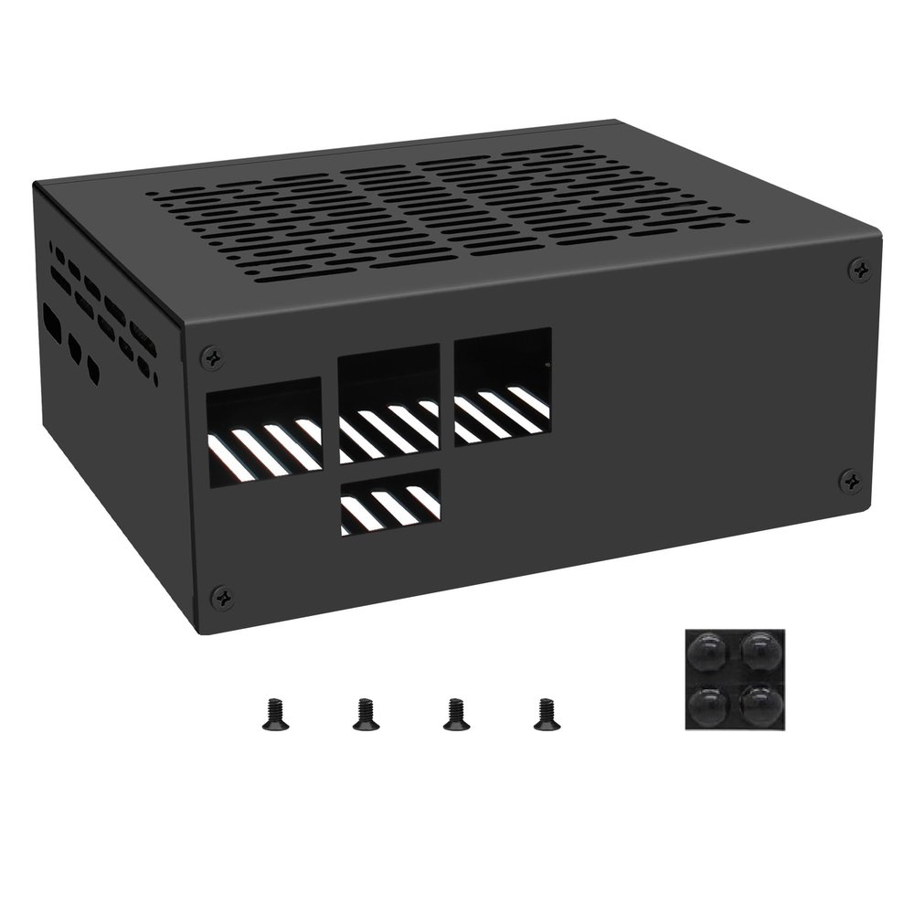 Geekwrom X1100-C1 Metal Case for Raspberry Pi 5 & X1100 2.5" SATA HDD/SSD Shield (Not Include Raspberry Pi 5 and X1100)