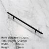 DYINGZL European Simple Black Kitchen Cabinet Door Handles Matte Gold Aluminum Alloy Drawer Pulls Furniture Handle Hardware(Black 192mm) view 2