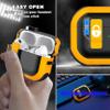 RFUNGUANGO for AirPods Pro Case Cover with Secure Lock Clip, Automatic Pop-up Case Full-Body Shockproof Hard Protective Cover for AirPods Pro 2/1/Gen E-Black+Yellow view 2