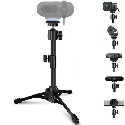 Desktop Webcam Tripod Stand, Portable Webcam Mount Holder with Magnet Mount and 1/4 Thread Compatible with Logitech Webcam MX Brio 4K,C920,StreamCam,C930,C922,C925e,C615,Brio 500 300 100 Webcams (1)