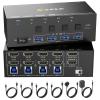 KVM Switch 2 Monitors 4 Computers HDMI, KCEVE 8K@60Hz, 4K@144 Hz USB 3.0 KVM Switcher Box with EDID Emulator for 4 Computers Share Mouse Keyboard and Monitor, Stable Chip, Great Compatibility view 1