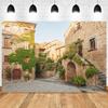 12x8ft Italy Street Backdrop Europe Village Town Landscape Buildings Photography Background Italian Tuscany Stone Wall Old House Banner Decorations Holiday Travel Party Photo Booth Props view 2