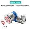 2PCS DC24V 22mm Electronic Stainless Steel Buzzer Alarm Sounder Waterproof IP67 Continuous Sounder 110dB Metal Active Piezo Buzzer with Red Flash Indicator view 4