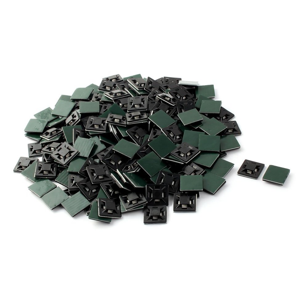FESWERT Cable tie fixing seat Self-Adhesive Wire Bundle Holder Zip Tie Mount Base 20mmx20mm 200pcs