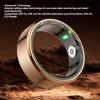 ASHATA Smart Ring Fitness, IP68 Wearable NFC Sleep Tracking Body Temperature Monitor Pedometer Ebook Page Turning Music Control (9), Rose Gold view 2