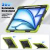 Yohryi Case for iPad Air 13-inch (M2, 2024 Release), 3 Layers Upgraded Protection Heavy Duty Case with Built-in Screen Protector & 360 Rotating Stand & Shoulder Strap & Handle,C view 4