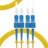 KeepFly Fiber SMF Fiber Optic Cable,OS2 SC to SC Fiber Patch Cable 2m(7ft),1G/10G 9/125m Singlemode Duplex Fiber Jumper Cable,SC-SC/UPC Fiber Optic Ethernet Patch Cord LSZH(Yellow) view 2