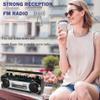 Retro Boombox, Radio Cassette Player Recorder, FM Radio, USB/Micro SD Slots, Headphone Jack, Convert Cassettes to USB/SD, Classic 80s Style Retro, Black, Built-in Microphone view 3