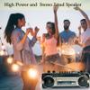 Retro Boombox, Radio Cassette Player Recorder, FM Radio, USB/Micro SD Slots, Headphone Jack, Convert Cassettes to USB/SD, Classic 80s Style Retro, Black, Built-in Microphone view 4