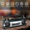 Retro Boombox, Convert Cassettes to USB/SD, Radio Cassette Player Recorder, USB/Micro SD Slots, Headphone Jack, Built-in MicrophoneBlack view 2