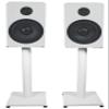 Rockville Bundle: (2) RockShelf 54W 360w White 5.25" Home Theater Bookshelf Speakers Bundle with (2) RS21W 21 inch Steel Bookshelf Speaker/Studio Monitor Stands (4 Items) view 1