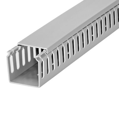 Kable Kontrol Wire Duct Open Slot Cable Raceway - 3 Width x 2 Height - 6.5 feet Long - 1 Pc/Pack  Gray  PVC Wiring Trough Wire Cover Cord Hider for Under Desk Industrial Cable Management